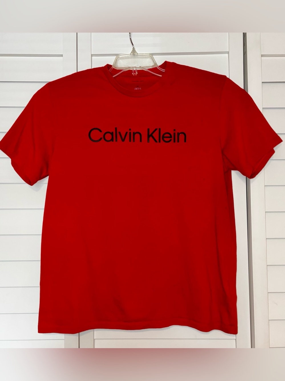 Calvin Klein Jeans Logo T-Shirt Men's Cotton Tee Red Large